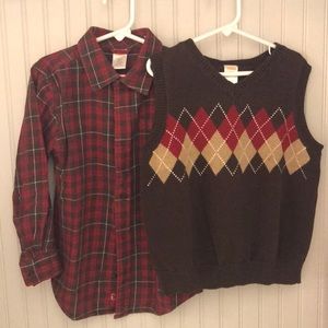 Gymboree Matching Sets - Boys button down shirt with matching sweater vest Gymboree Matching Sets - Boys button down shirt with matching sweater vest